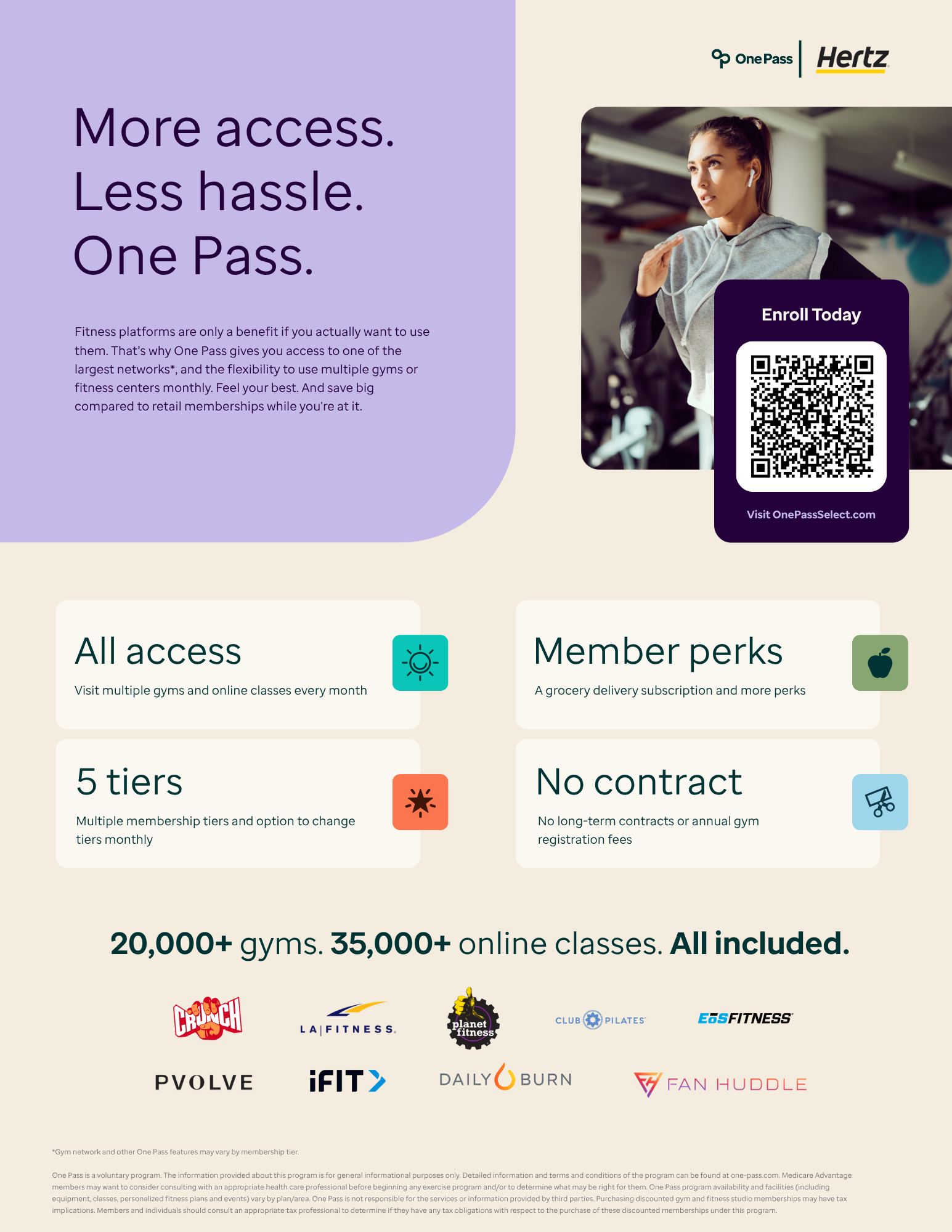 Hertz One Pass Flyer Teladoc Mental Health Informational Flyer